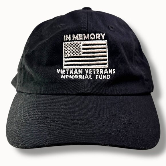 Black Vietnam Veterans Memorial Fund Hat W/ Embroidered Flag & Adjustable Strap - Picture 1 of 6